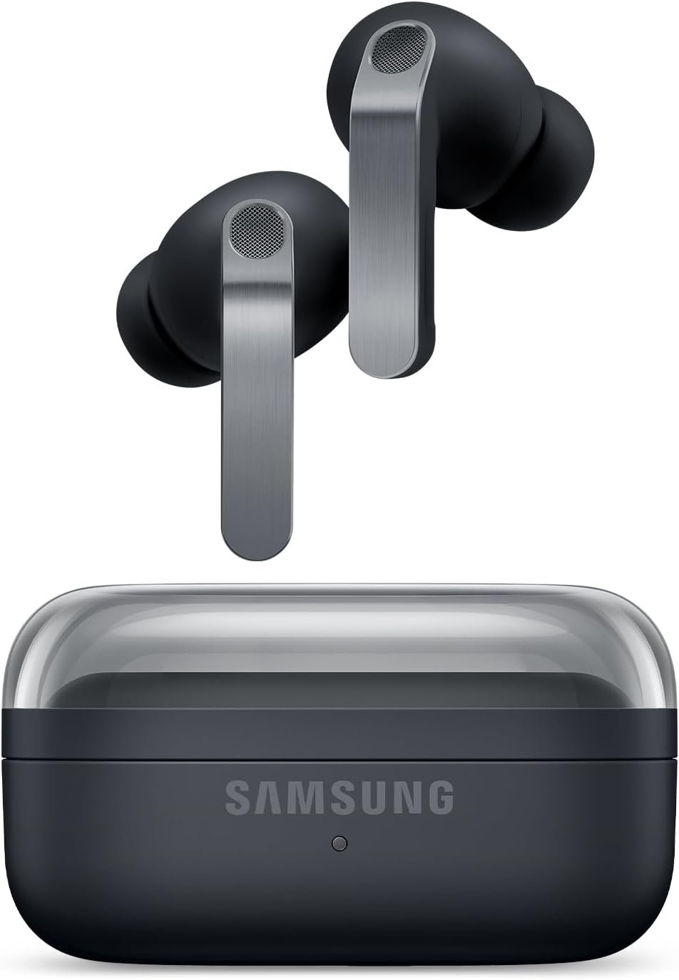 Samsung Galaxy Buds 4 Pro true wireless earbuds in black with their charging case