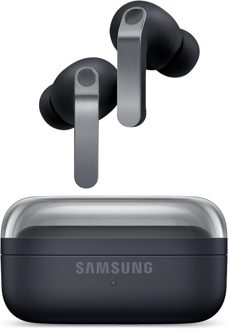 Samsung Galaxy Buds4 Pro earbuds with charging case