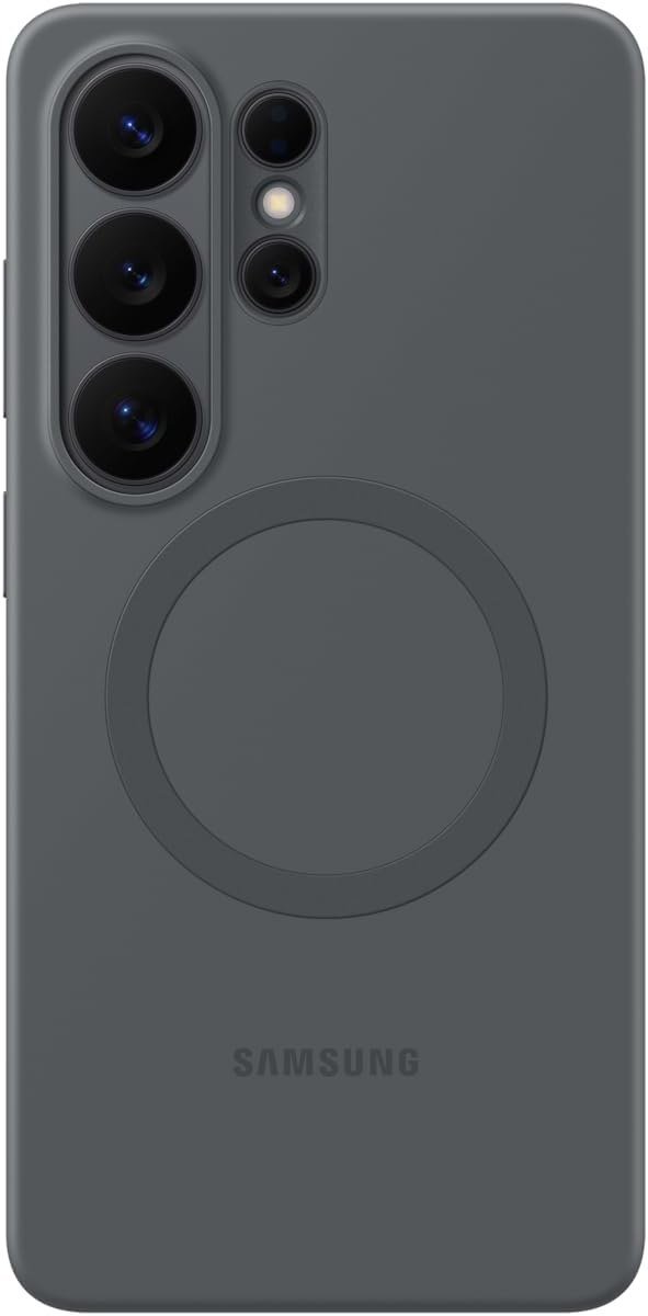 Samsung Silicone Magnet Case for Galaxy S26 Ultra in black, rear view