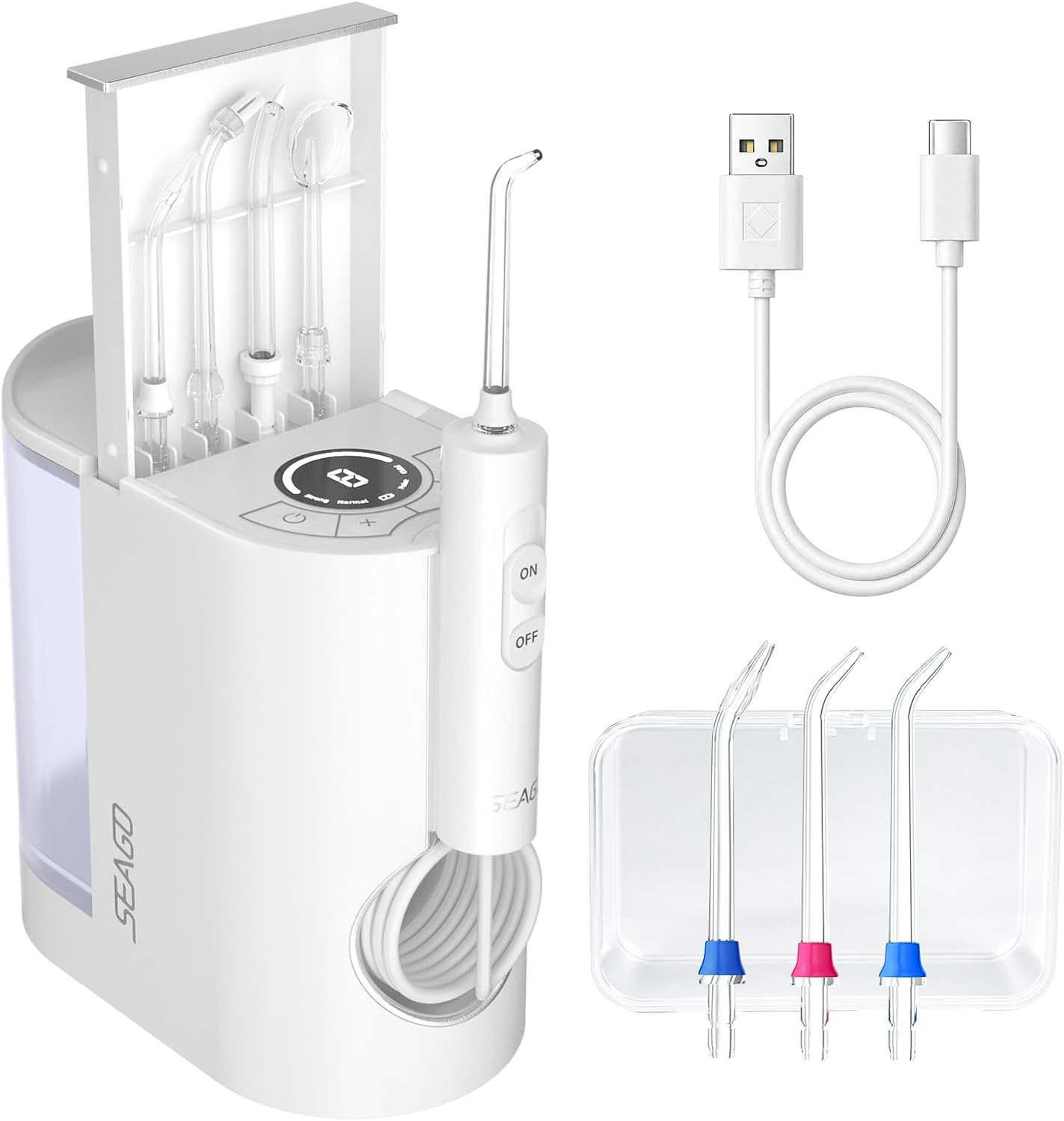 SEAGO SG-8020 cordless water dental flosser with seven nozzles