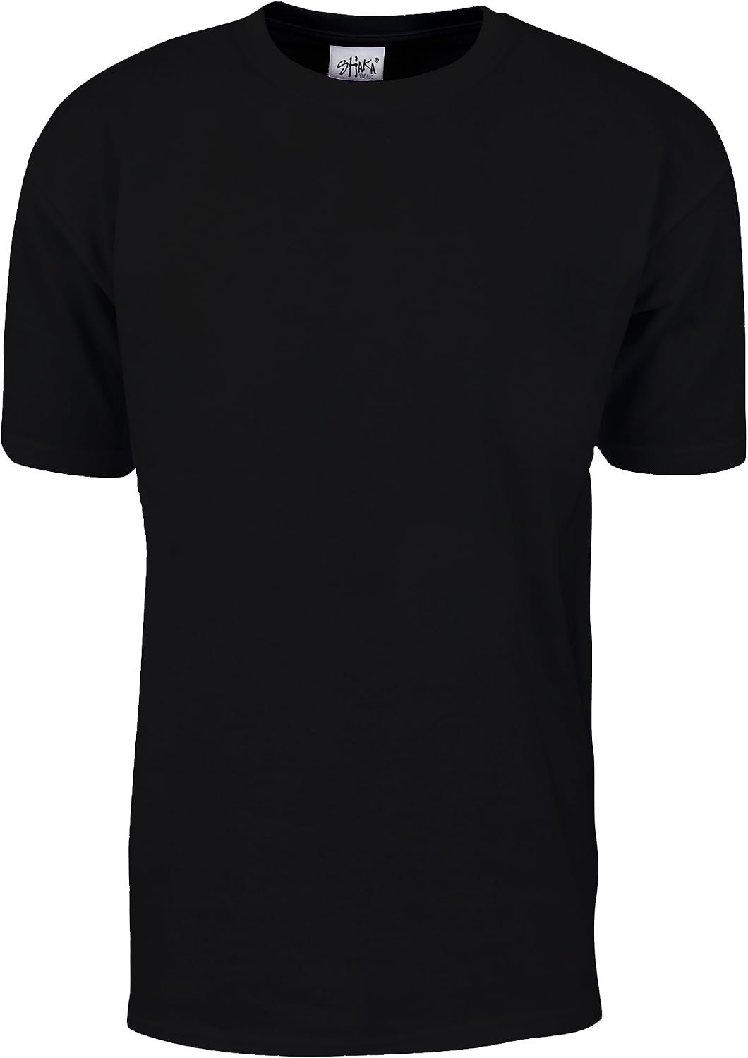 Black Shaka Wear Max Heavy Weight cotton t-shirt shown flat with a ribbed crew collar
