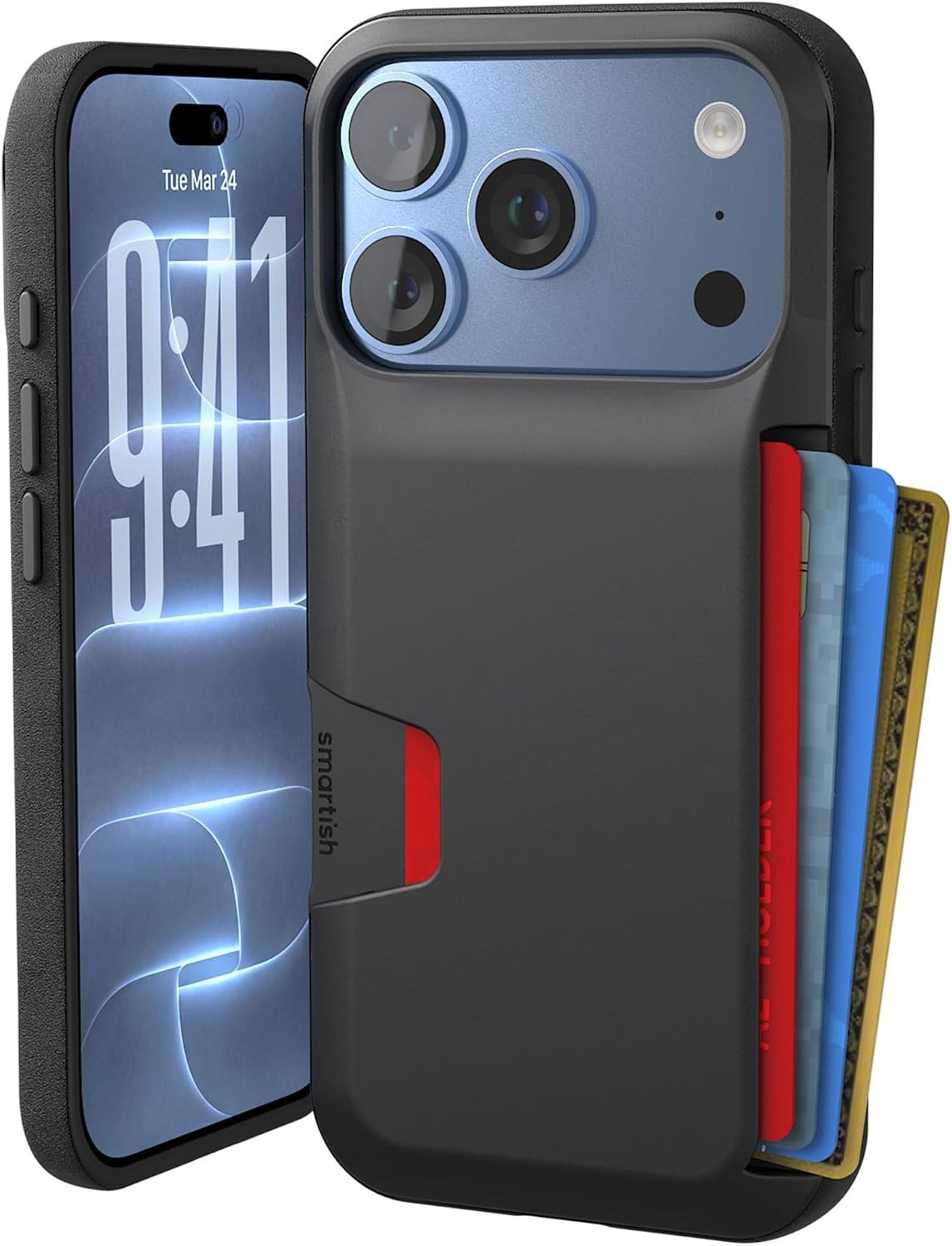 Smartish Wallet Slayer Vol 1 wallet case for iPhone 18 Pro in black