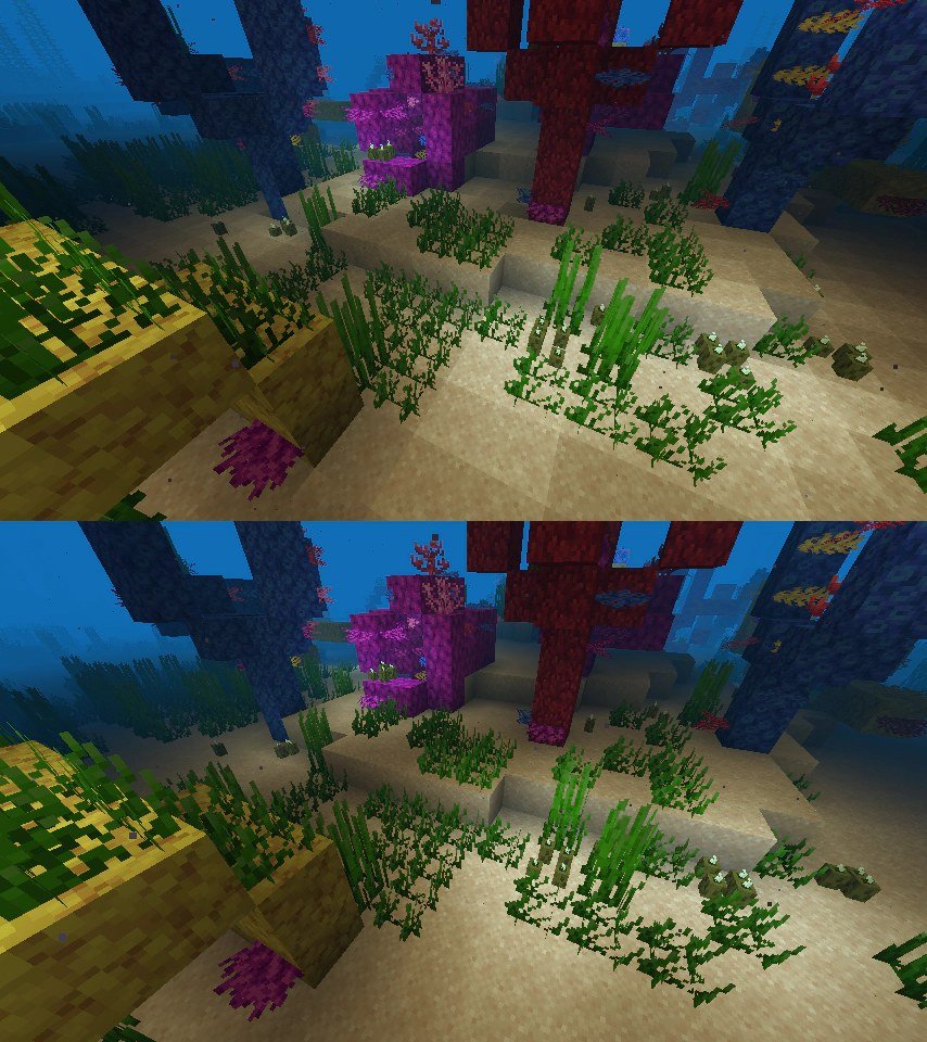 A Minecraft landscape rendered with the Sodium mod