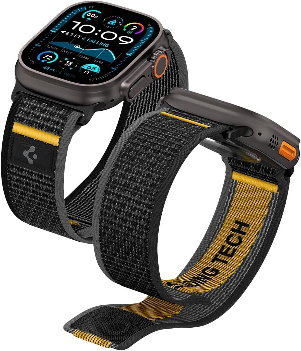 Spigen Athlex Air woven nylon Apple Watch band with hook and loop tail