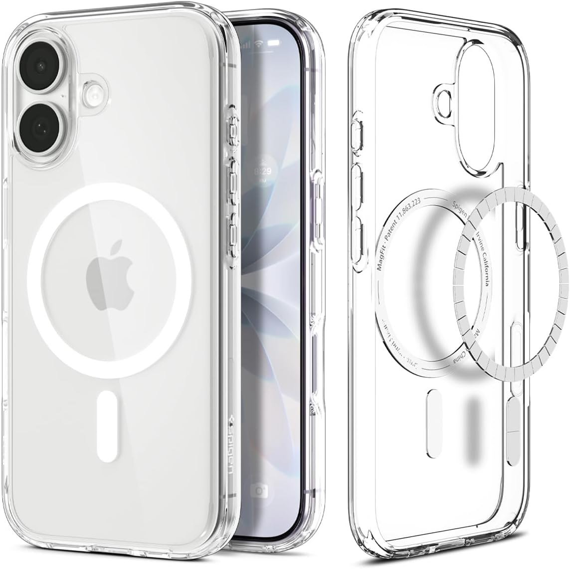 Spigen Ultra Hybrid MagFit clear white case for iPhone 17