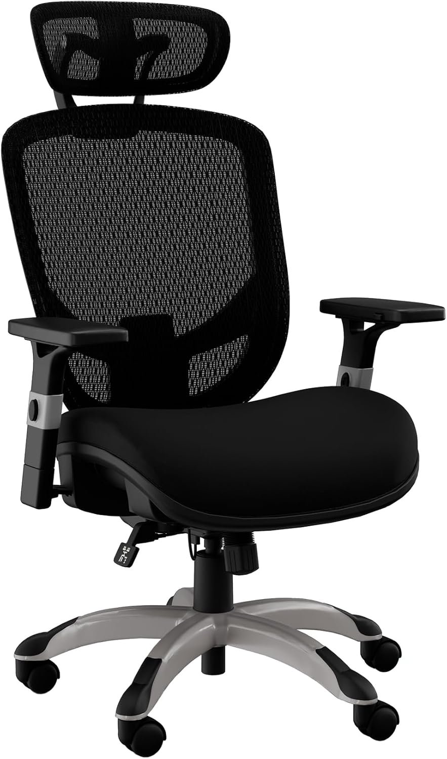 Staples Hyken ergonomic mesh office chair in black with headrest and lumbar support