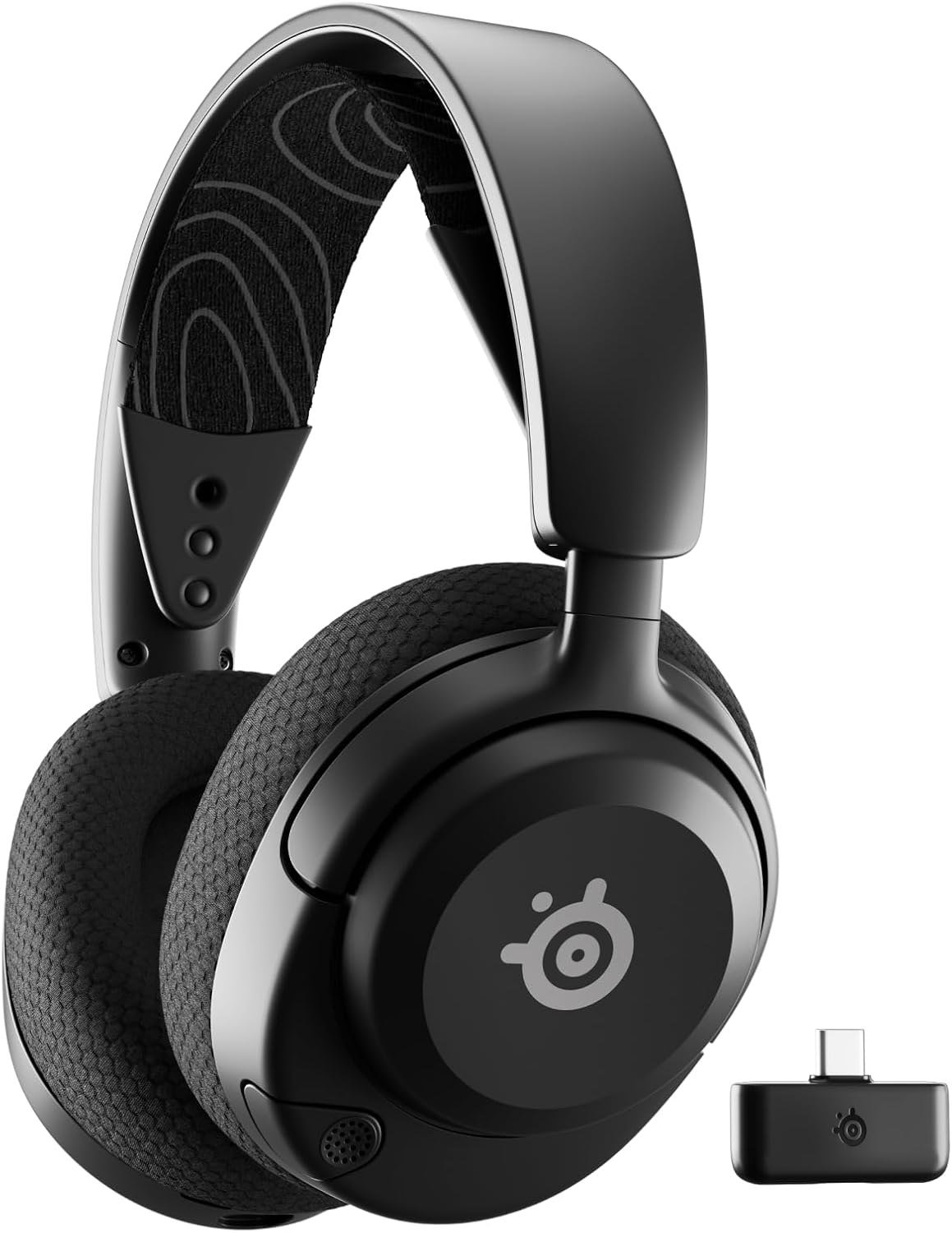 SteelSeries Arctis Nova 5 Wireless gaming headset in black with USB-C dongle