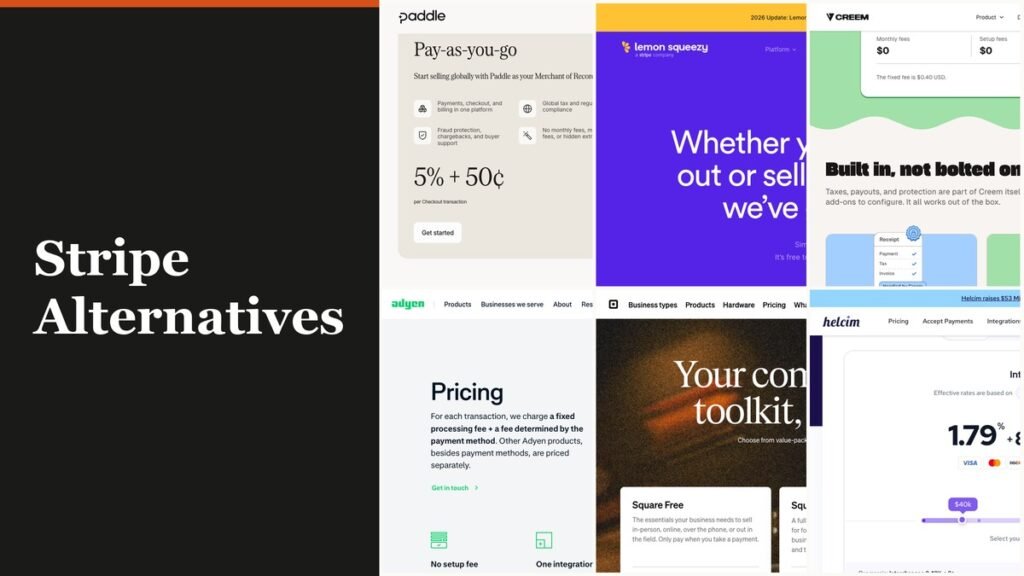 Four of these Stripe alternatives act as merchant of record and handle sales tax for you. Ten options compared on rate,