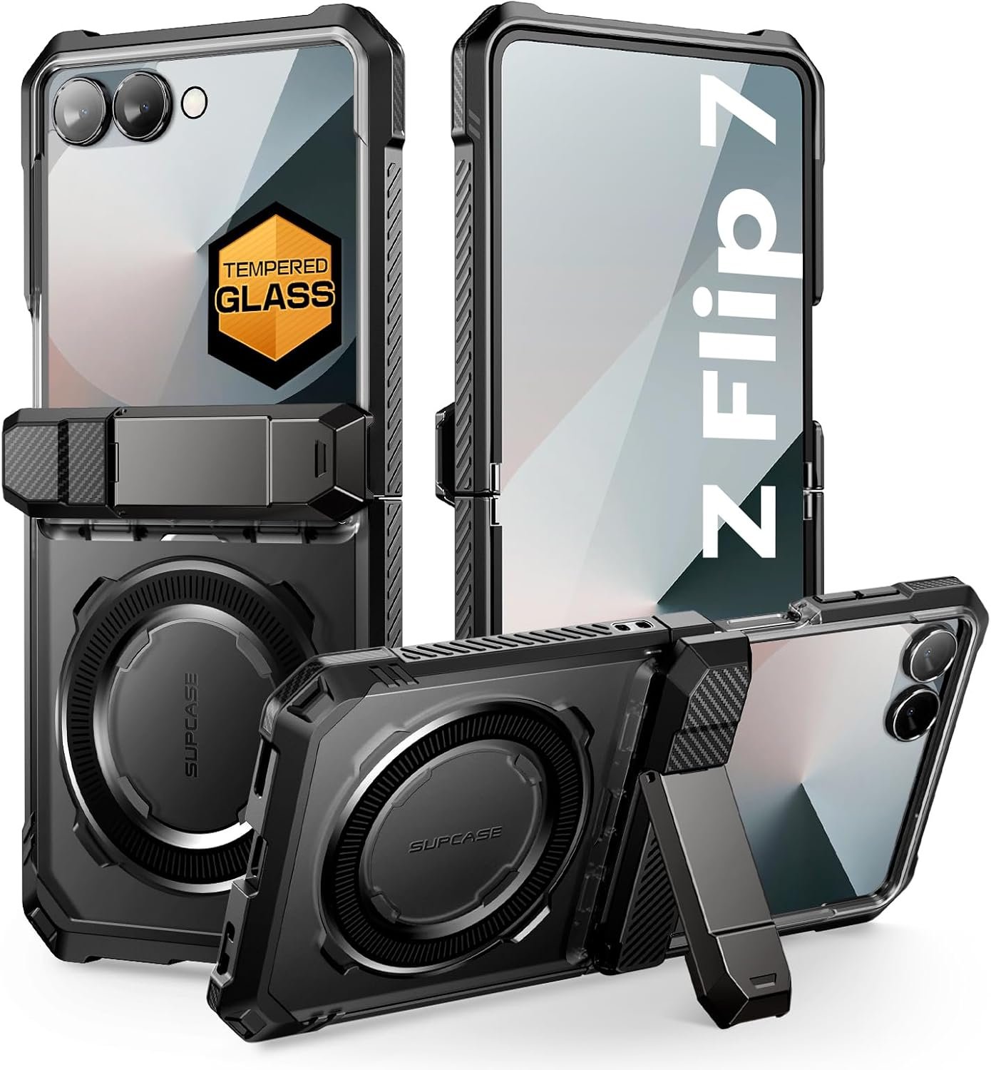 SUPCASE magnetic case for the Samsung Galaxy Z Flip 7 in black