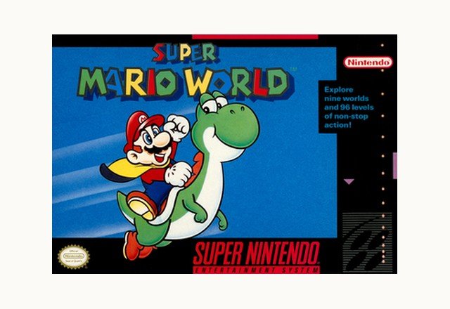 Super Mario World Super Nintendo box art