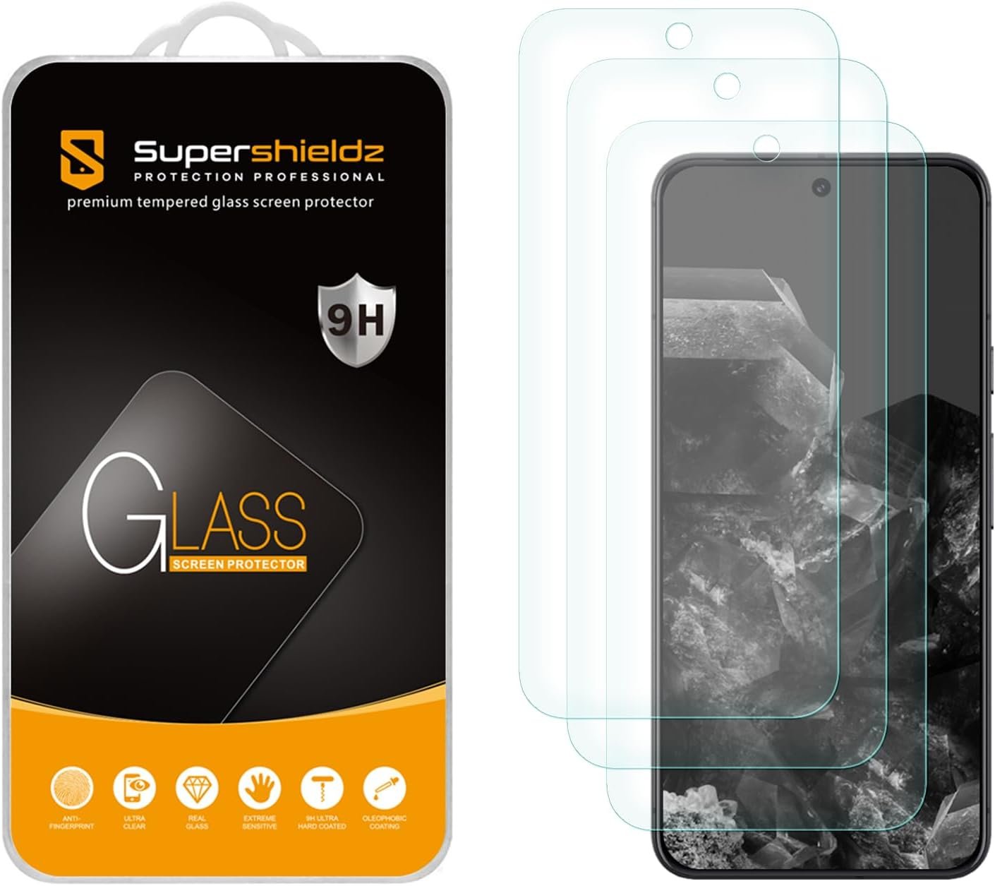 Supershieldz three-pack of tempered glass screen protectors for Google Pixel 11 Pro XL