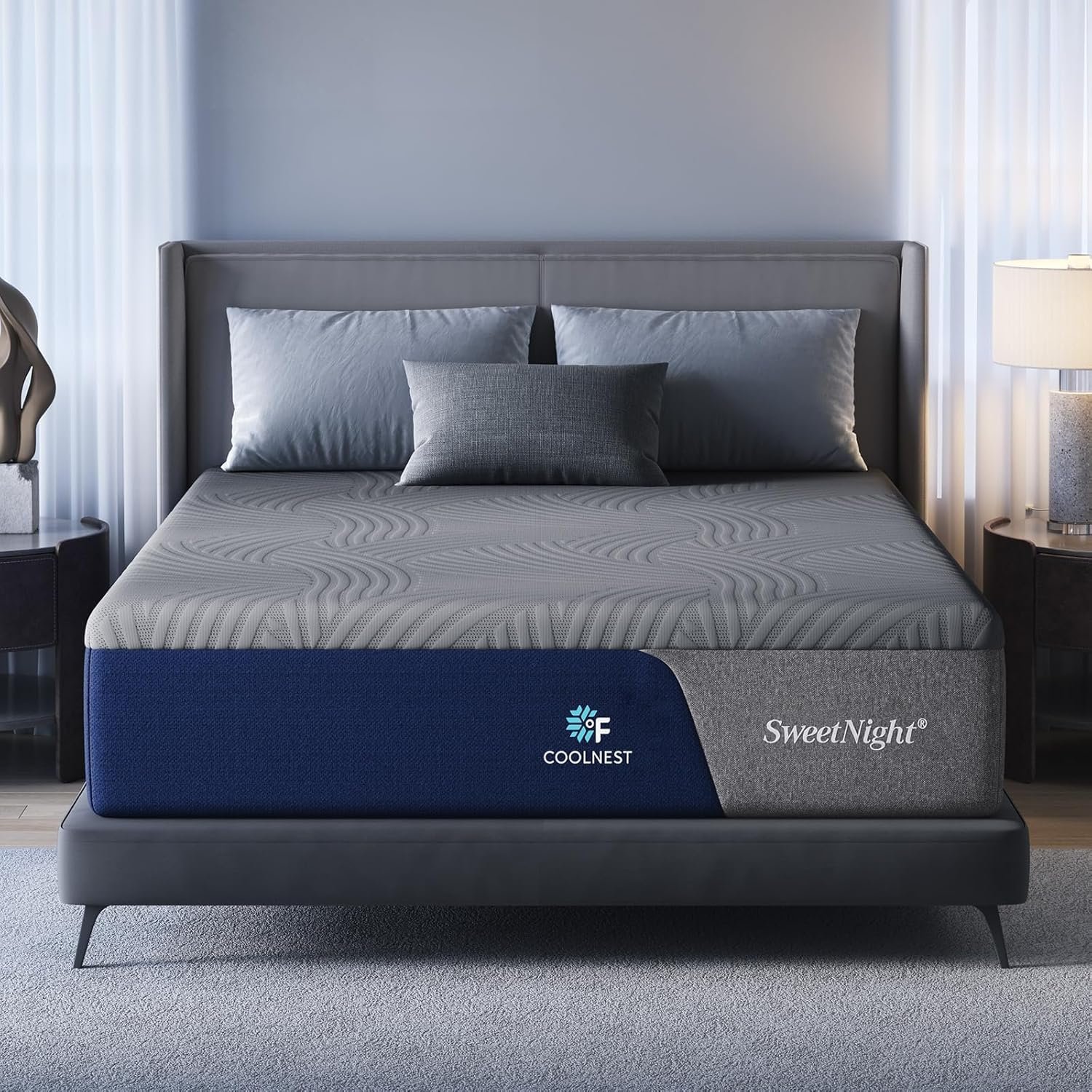 Sweetnight CoolNest Queen Mattress, 14 Inch Cooling Memory Foam Mattress