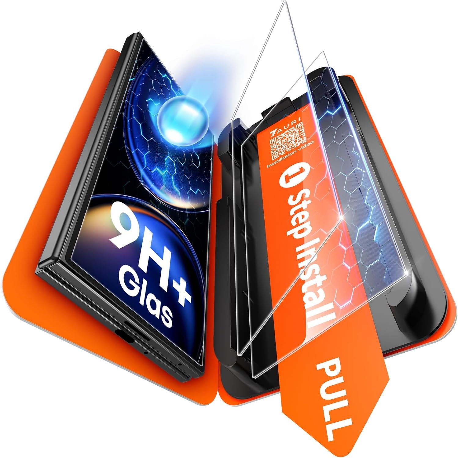 TAURI clear tempered glass two-pack for the Samsung Galaxy Z Fold 8 Ultra