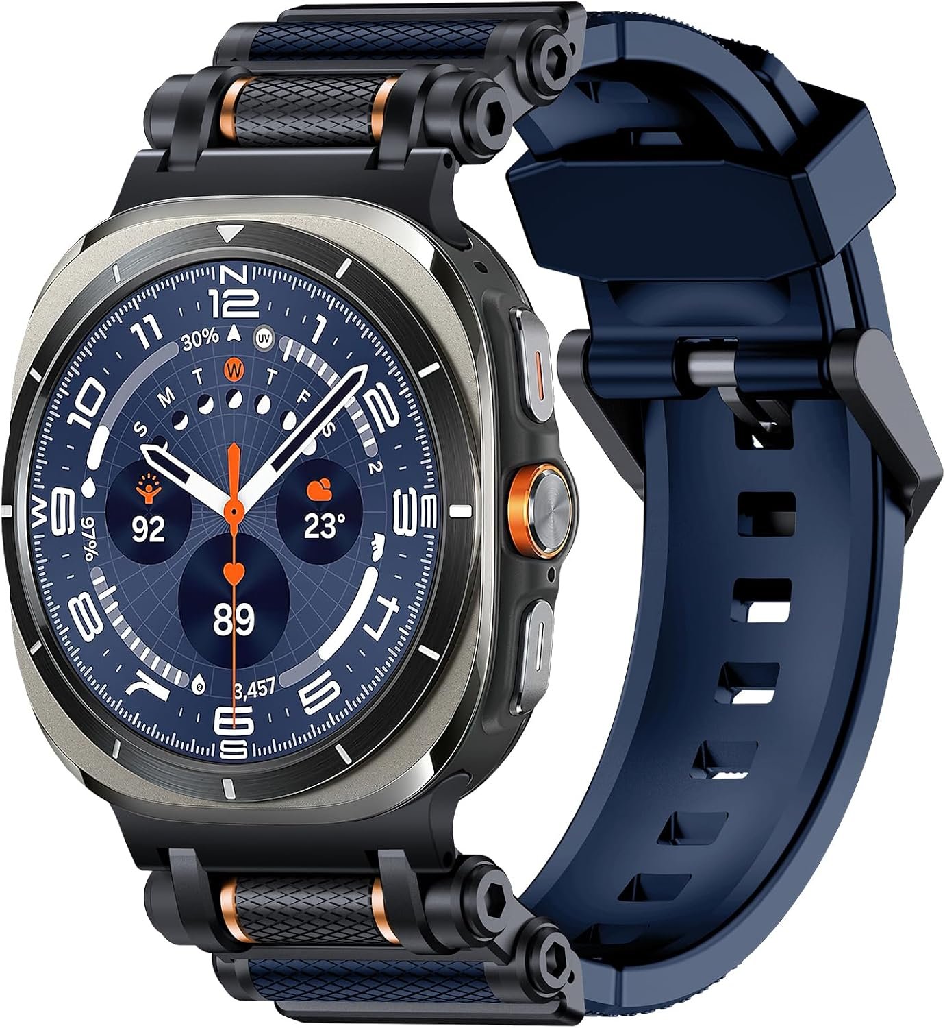 TAURI liquid silicone band in navy blue for the Samsung Galaxy Watch Ultra 47mm