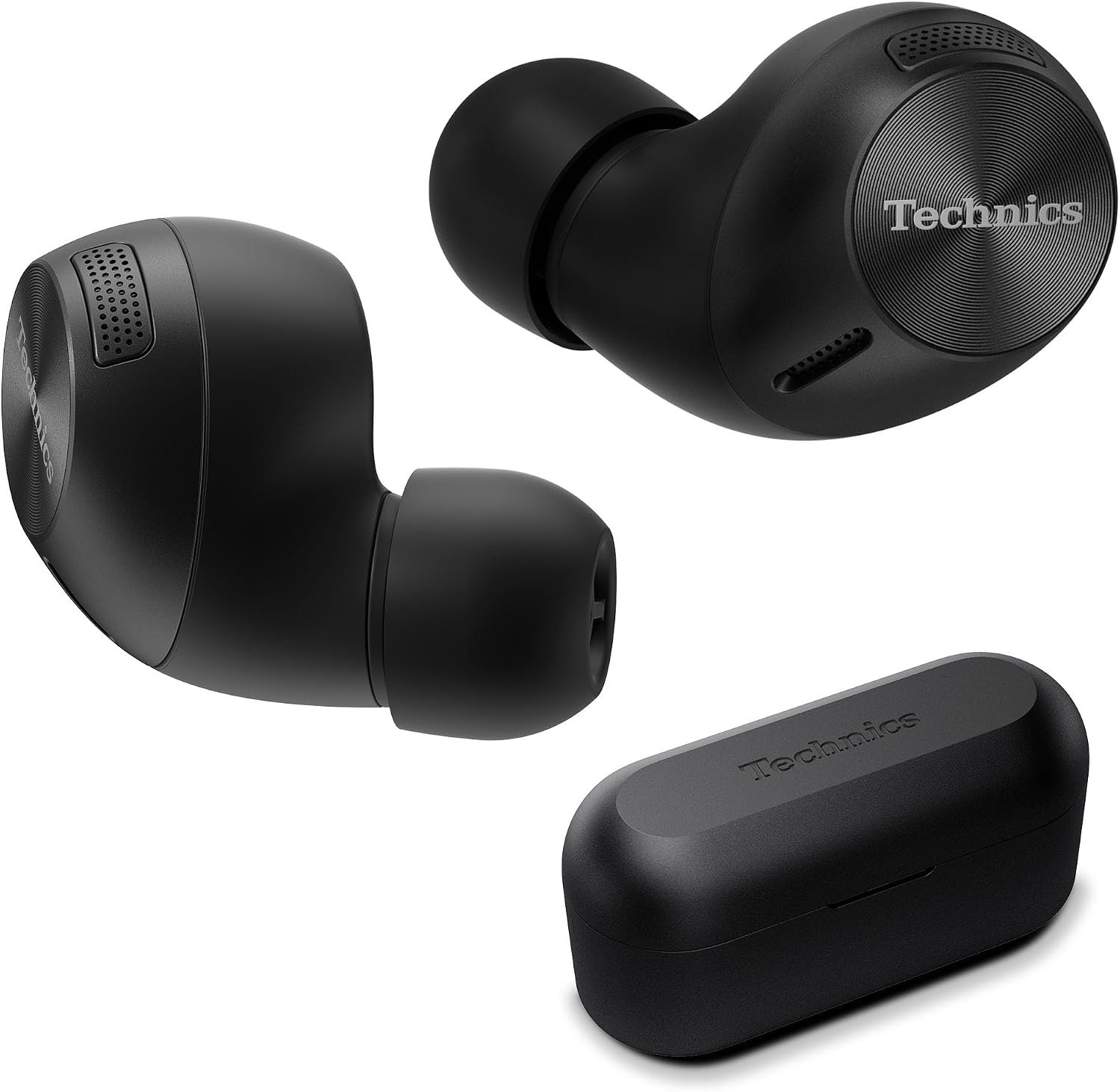 Panasonic Technics EAH-AZ40M2 true wireless earbuds in black with their case