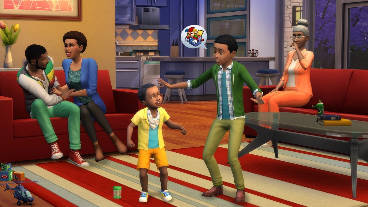 A Sims 4 household in Live Mode