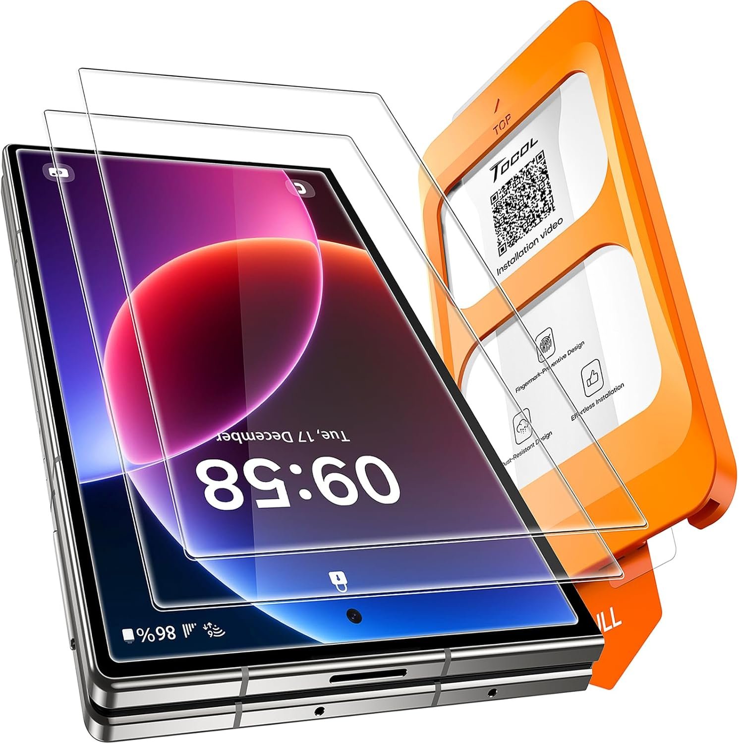 TOCOL screen protector with auto-align applicator for the Samsung Galaxy Z Fold 8