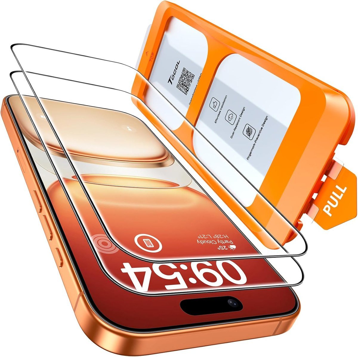 TOCOL screen protector with its auto-align installation frame