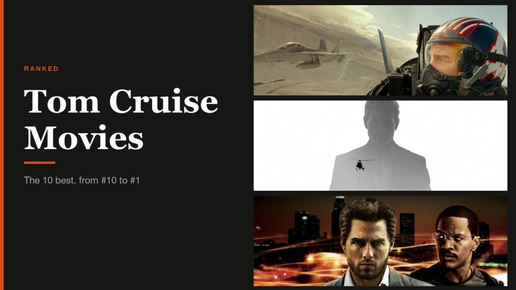 Tom Cruise Movies headline beside stills from Tom Cruise films