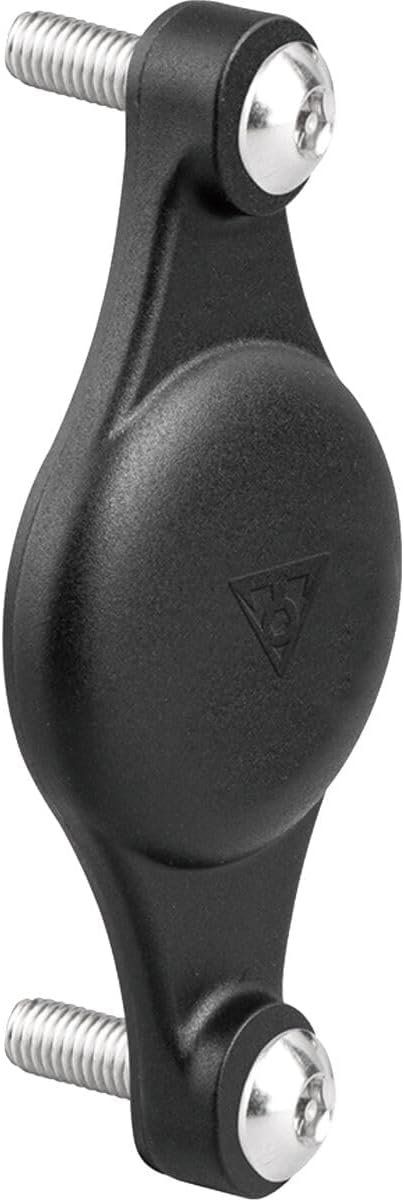 Topeak TCM-AT cage mount for AirTag, a small black polymer bracket with security bolts