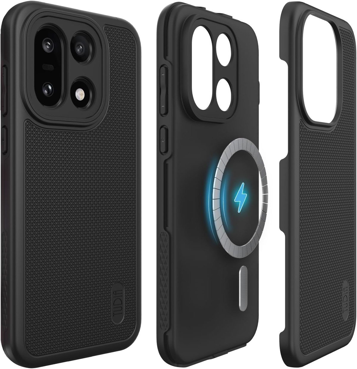TUDIA MergeGrip dual layer case for OnePlus 15 in black