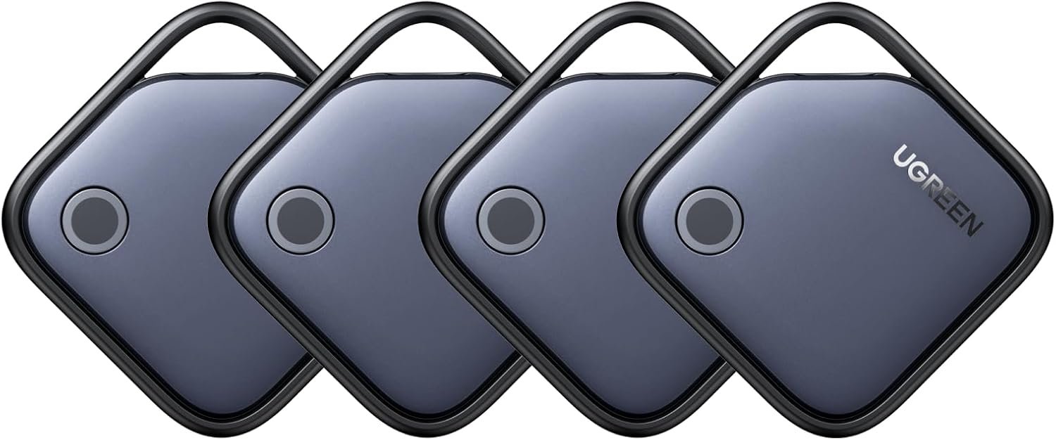 UGREEN FineTrack air tracker tags, a four pack of small white Find My compatible tags