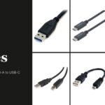 Six StarTech USB cables showing USB-A, USB-B, Mini-USB, Micro-USB, USB-C and Lightning plugs beside the USB Types headline
