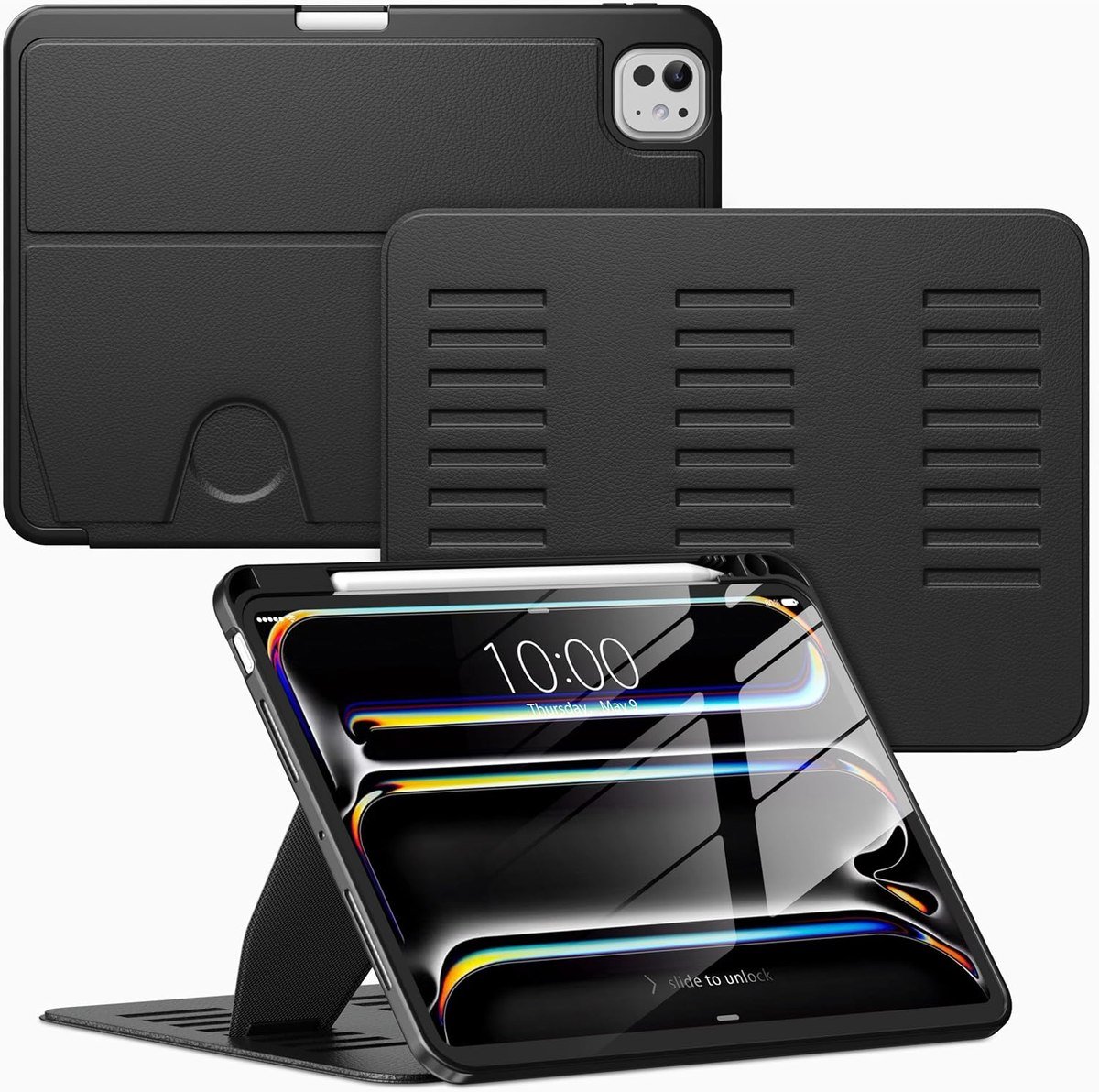 VIKESI magnetic stand case for the 11-inch iPad Pro folded into a typing angle