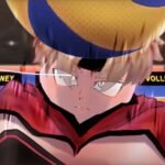 Volleyball Journey spiker in a red kit under the game banner