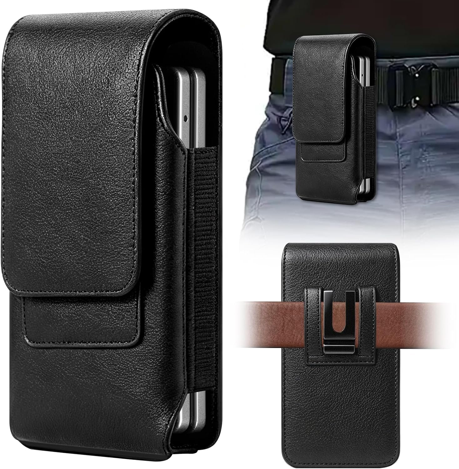 WATACHE leather phone holster with belt clip for the Samsung Galaxy Z Fold 7 and Fold 8 Ultra