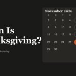 When Is Thanksgiving headline beside a November 2026 calendar with Thursday the 26th circled