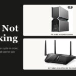 WiFi Not Working headline beside a home router with a red status light