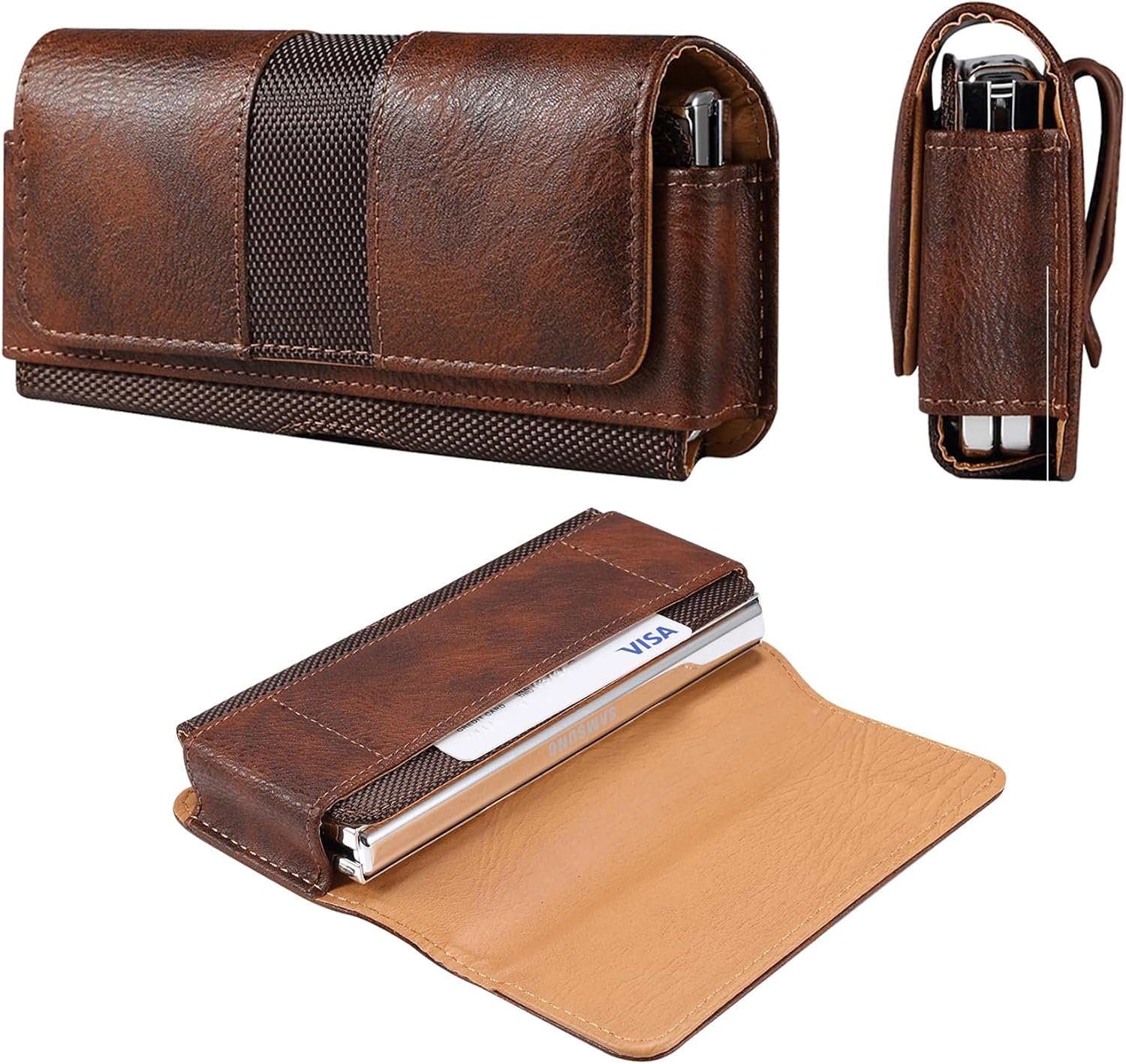 Woluki horizontal belt pouch holster with card slot for the Samsung Galaxy Z Fold 7