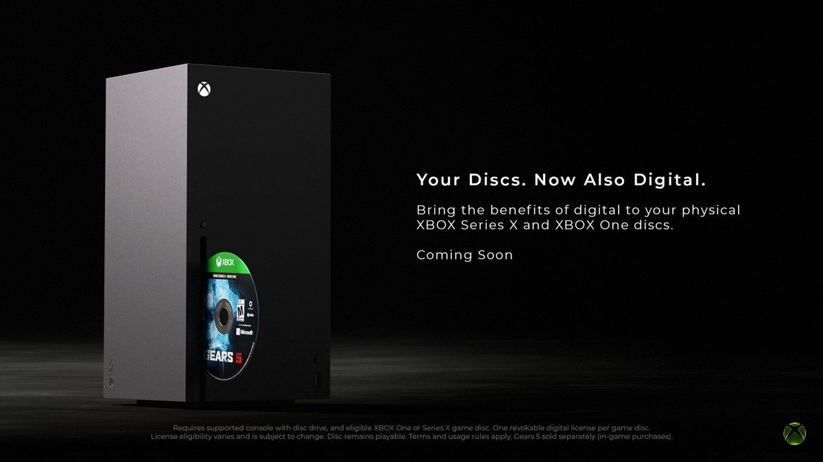Xbox Wire artwork for the disc to digital announcement showing Gears of War discs