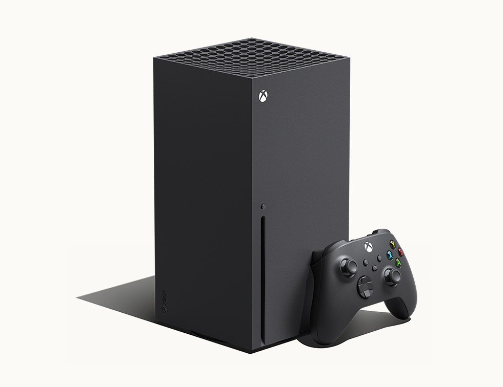 Xbox Series X 1TB in Carbon Black with a wireless controller