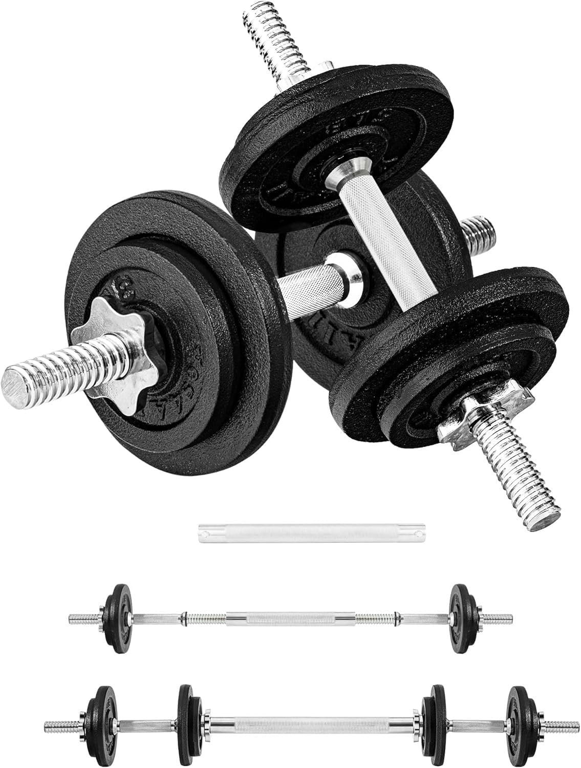 Yes4All Old School adjustable dumbbell set with weight plates and star lock collars