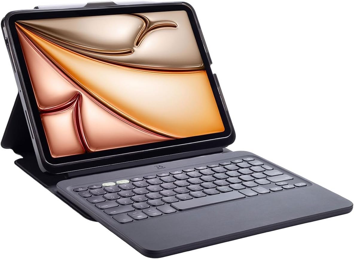ZAGG Pro Keys 2 keyboard case holding a 13-inch iPad Air with backlit laptop-style keys